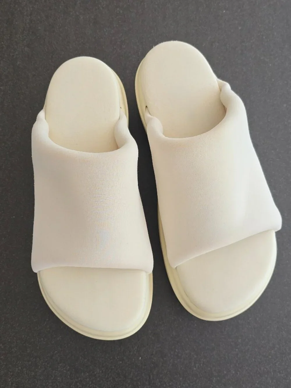 Proenza Schouler Storm White Neoprene Platform Slides